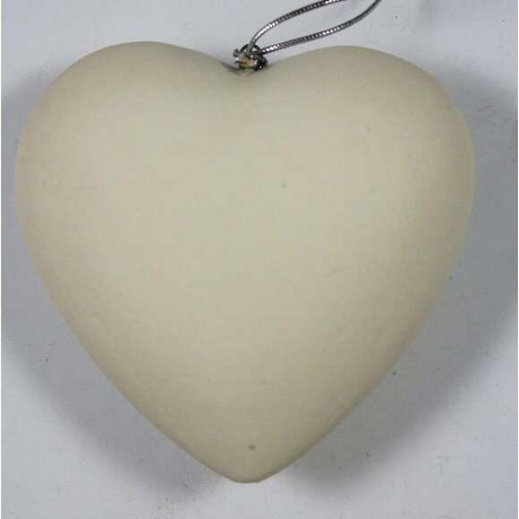 Provo Craft Lot of 4 Bisque Porcelain Ornaments Heart Jingle Bells Reindeer EUC - Picture 5 of 11